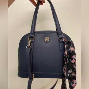 Like New Kim Rogers Dome Satchel Women’s Purse Dark Navy Professional Bag